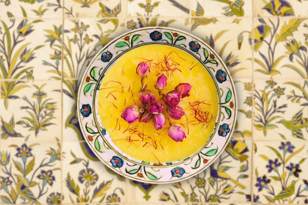 🌹ROSE & SAFFRON RICE PUDDING — Sholeh Zard